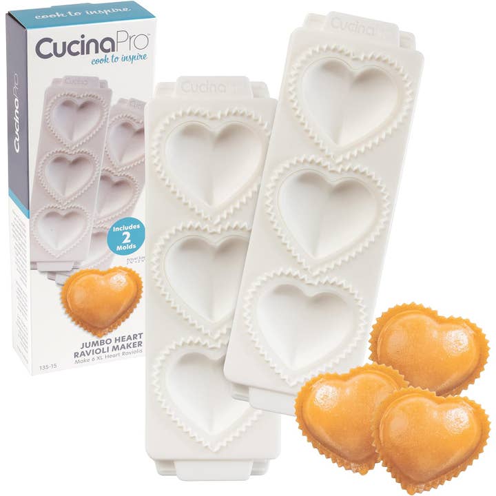 CucinaPro 3" Heart Shaped Ravioli Molds (2 Pack) - Makes 3 for wholesale by CucinaPro