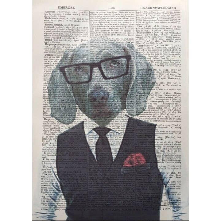 Weimaraner ordbok väggkonst tryck - knäppa hund väggkonst för wholesale av Parksmoonprints