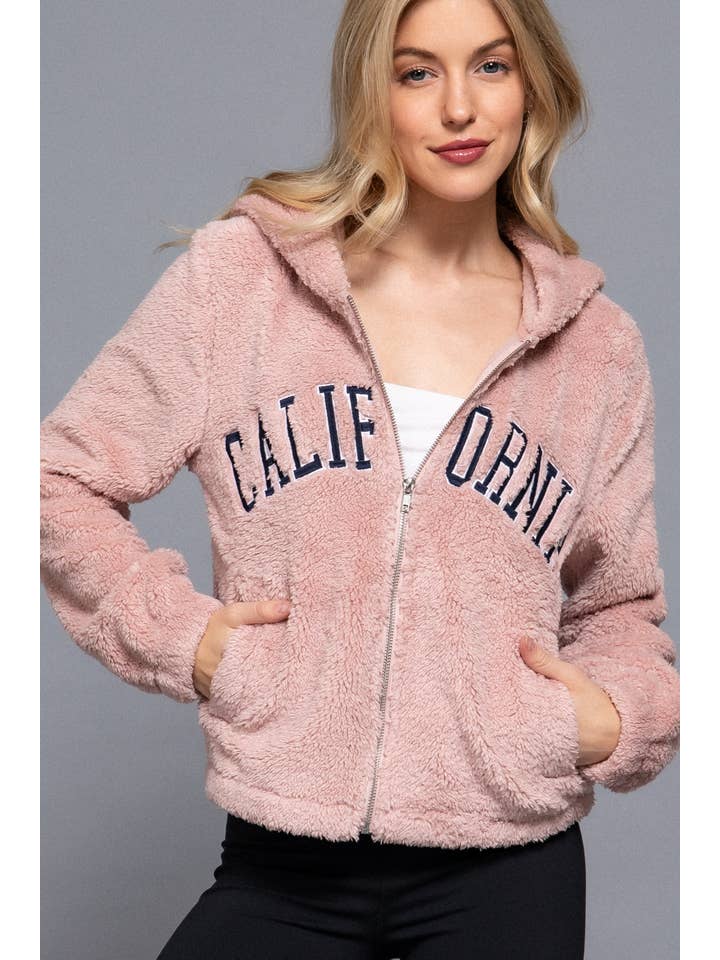 Active Basic | Active USA - Wholesale Fur/faux fur coat – Women's - Long Sleeve California Embroidery Hooded Faux Fur Jacket22