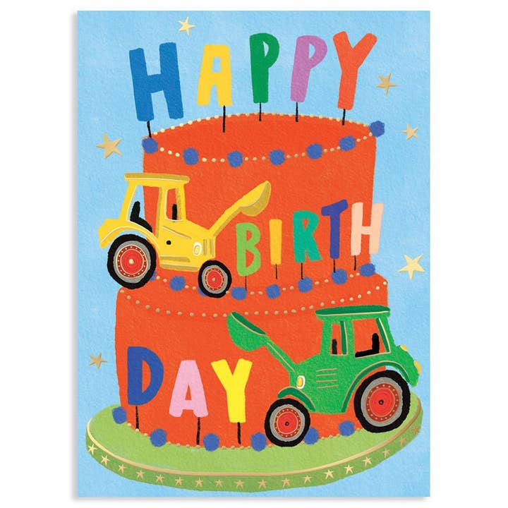 DUMPER TRUCK BIRTHDAY GREETING CARD 4.625 x 6.5625" for wholesale by Calypso Cards LLC