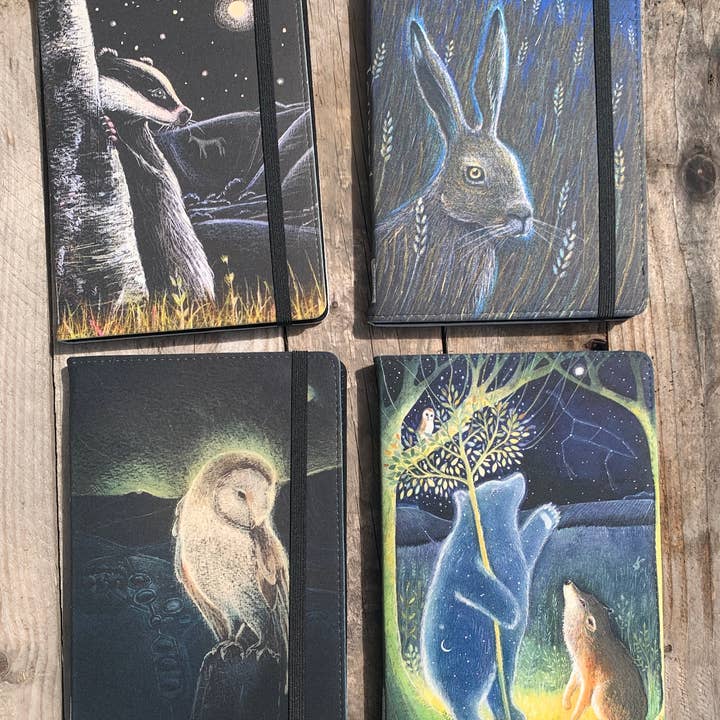 Hand Made Journals, printed in our studio in Cornwall for wholesale by Hannah Willow Art