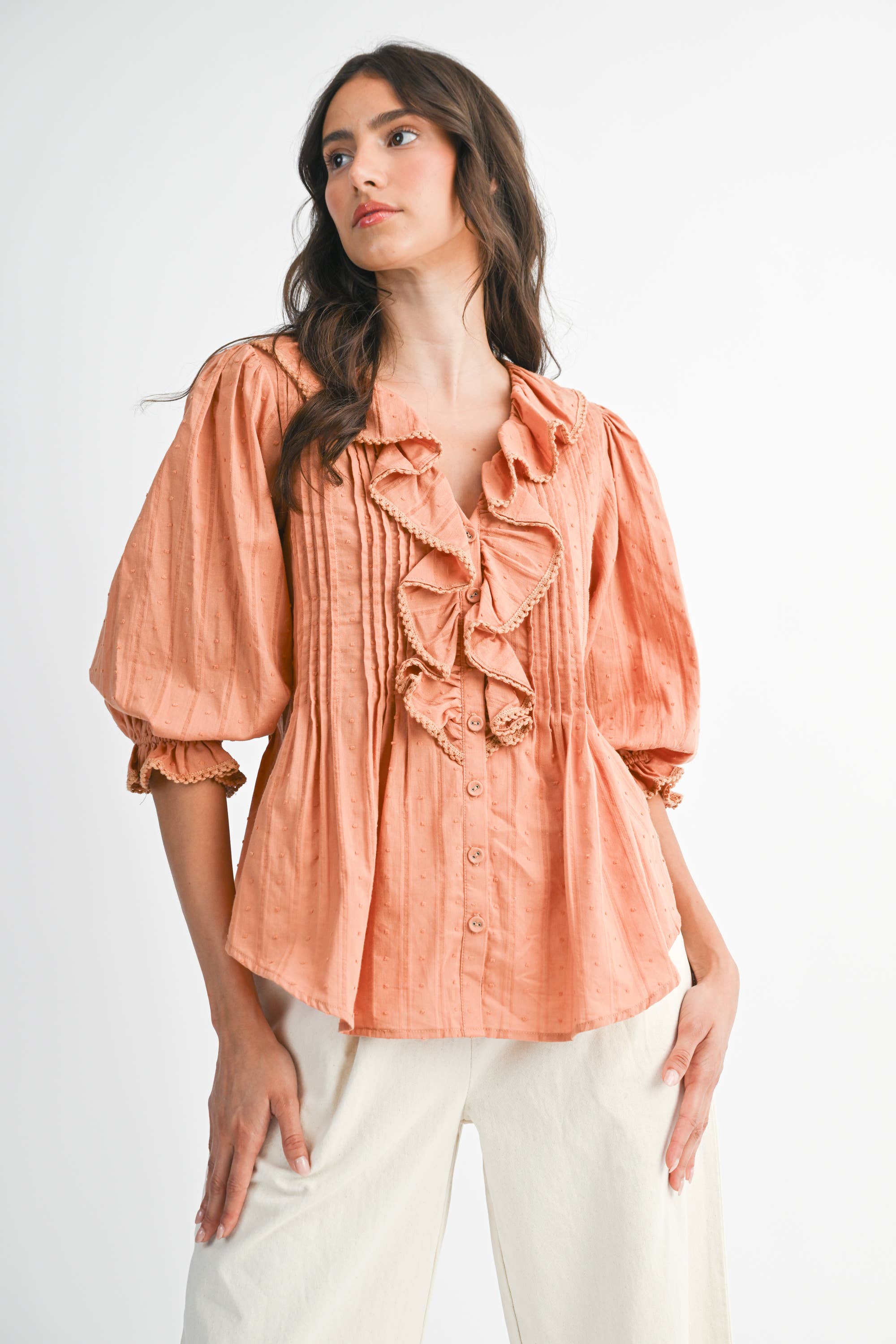 Camellia - Wholesale Blouse - Women's - FLOWING RUFFLED BLOUSE7