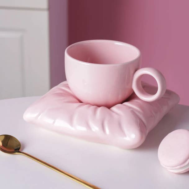 Homerely (We Cover All Import Duties) - Wholesale Coffee mug - Coffee Cups with Pillow Shape Plates3