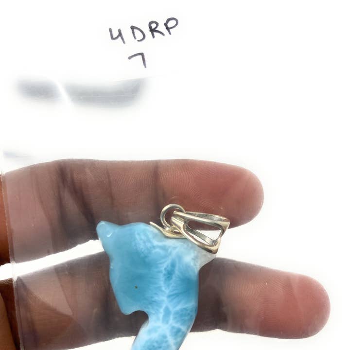 Akstar Gems - Wholesale Individual Charm/Pendant - 12g Larimar Dolphin Pendant, Larimar Pendant, Bohemian Jewelry, Dominican Republic Larimar Pendant