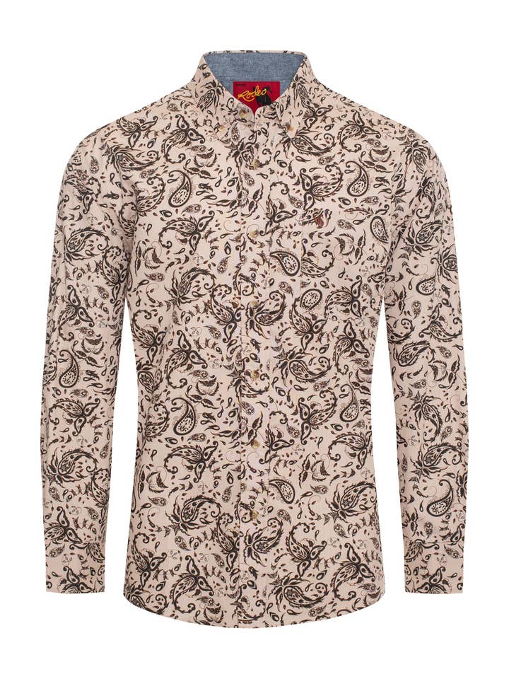 MEN'S 100% COTTON POPLIN PRINT SHIRTS-PS300L-3009 for wholesale by Rodeo Clothing
