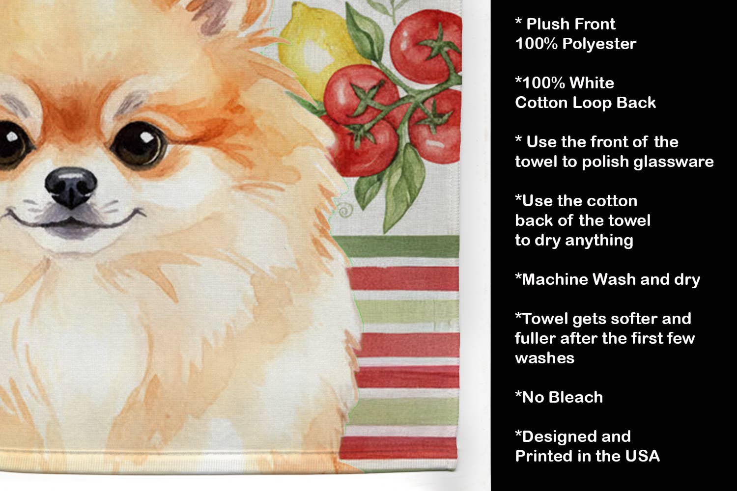 Caroline's Treasures - Wholesale Hand Towel - Pomeranian Vegetables Towel WDK83612