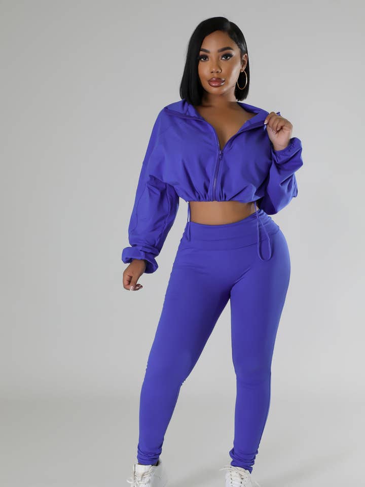 5besties inc - Wholesale Top & Pant Set (NOT Loungewear) - Women's - ZIP UP WINDBREAKER AND LEGGINGS SET