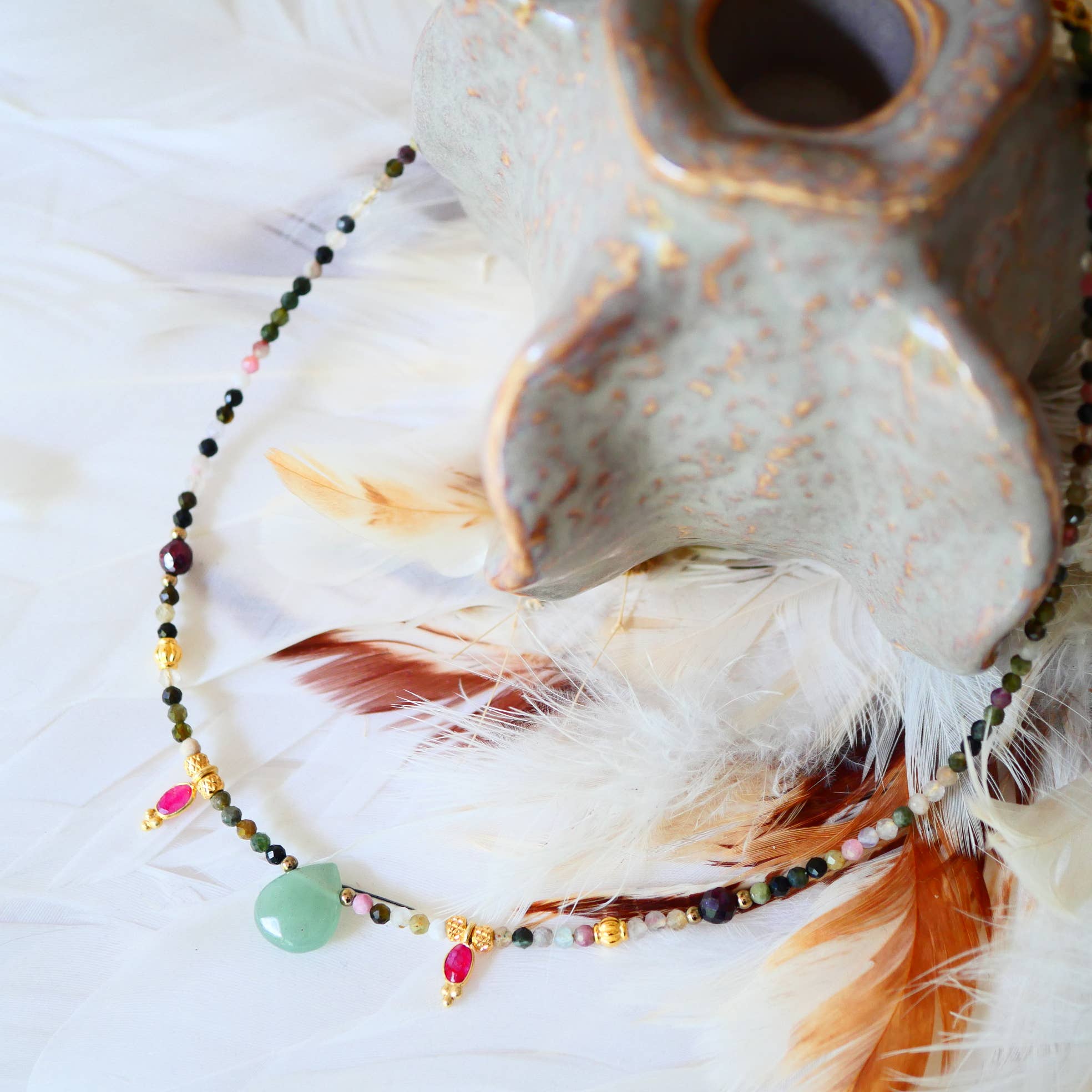 GINANDGER - Wholesale Pendant/Charm Necklace - NECKLACE TOURMALINE - RADHA2