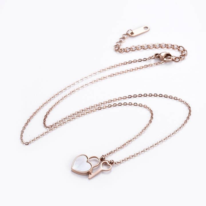 Heart and Key Necklace for wholesale by AA Designs Jewelry