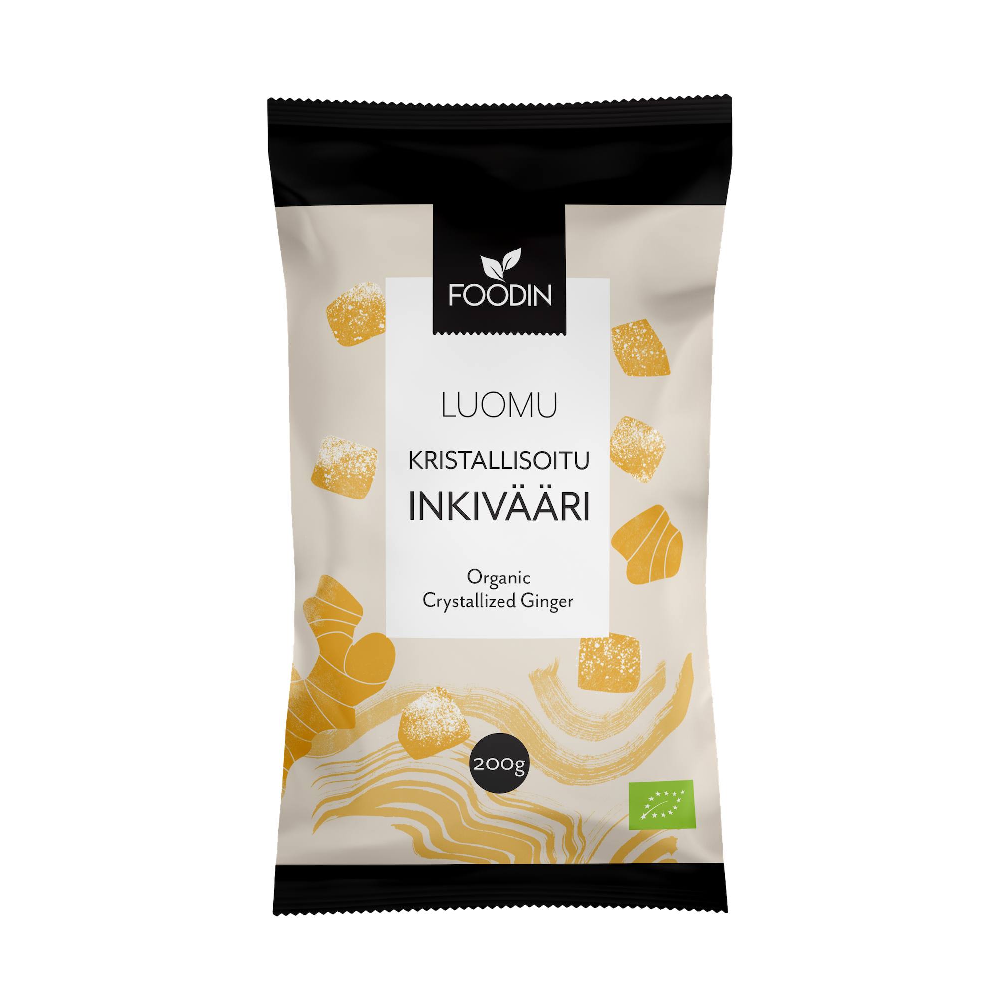 Foodin - Wholesale Dried/Dehydrated Fruit - Crystallised Ginger, Organic 200g0