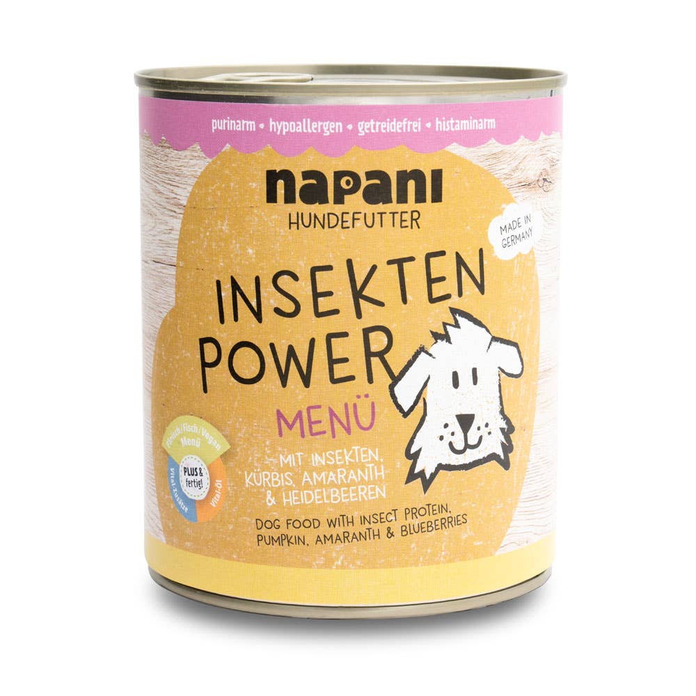 napani GmbH & Co. KG – Großhandel Tiernahrung – Hund – Menü "Insekten Power" 800 g, hypoallergen, Ausschlussdiät0