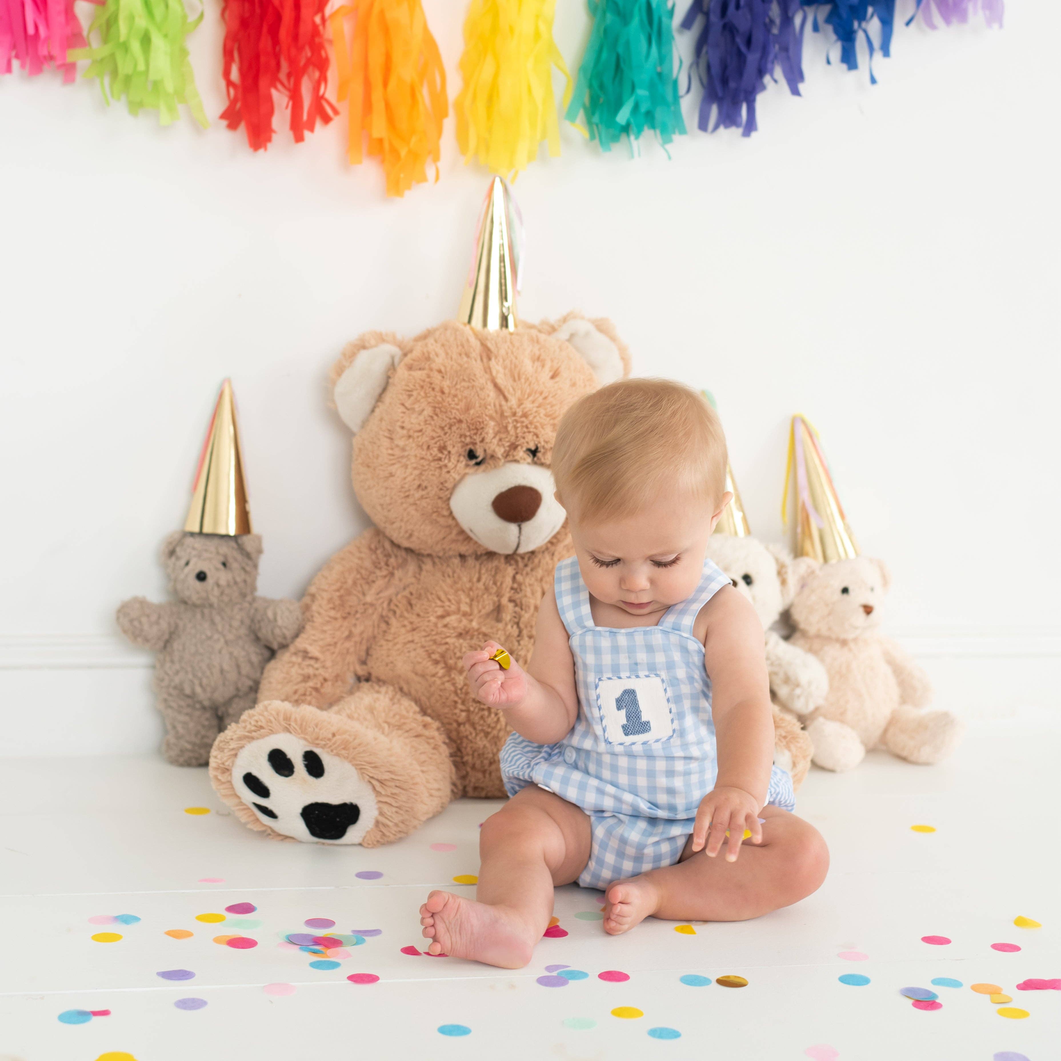 Seven Lantern Lane - Wholesale Bodysuit (Non-Footed) - Baby - Smocked Blue First Birthday Bubble3