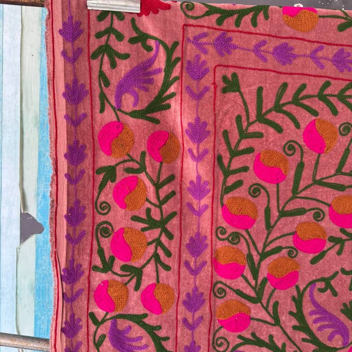 GYPSY STUDIO - Wholesale Throw Blanket - Suzani Floral Embroidery Work Blanket Home Decor Bed Throw5