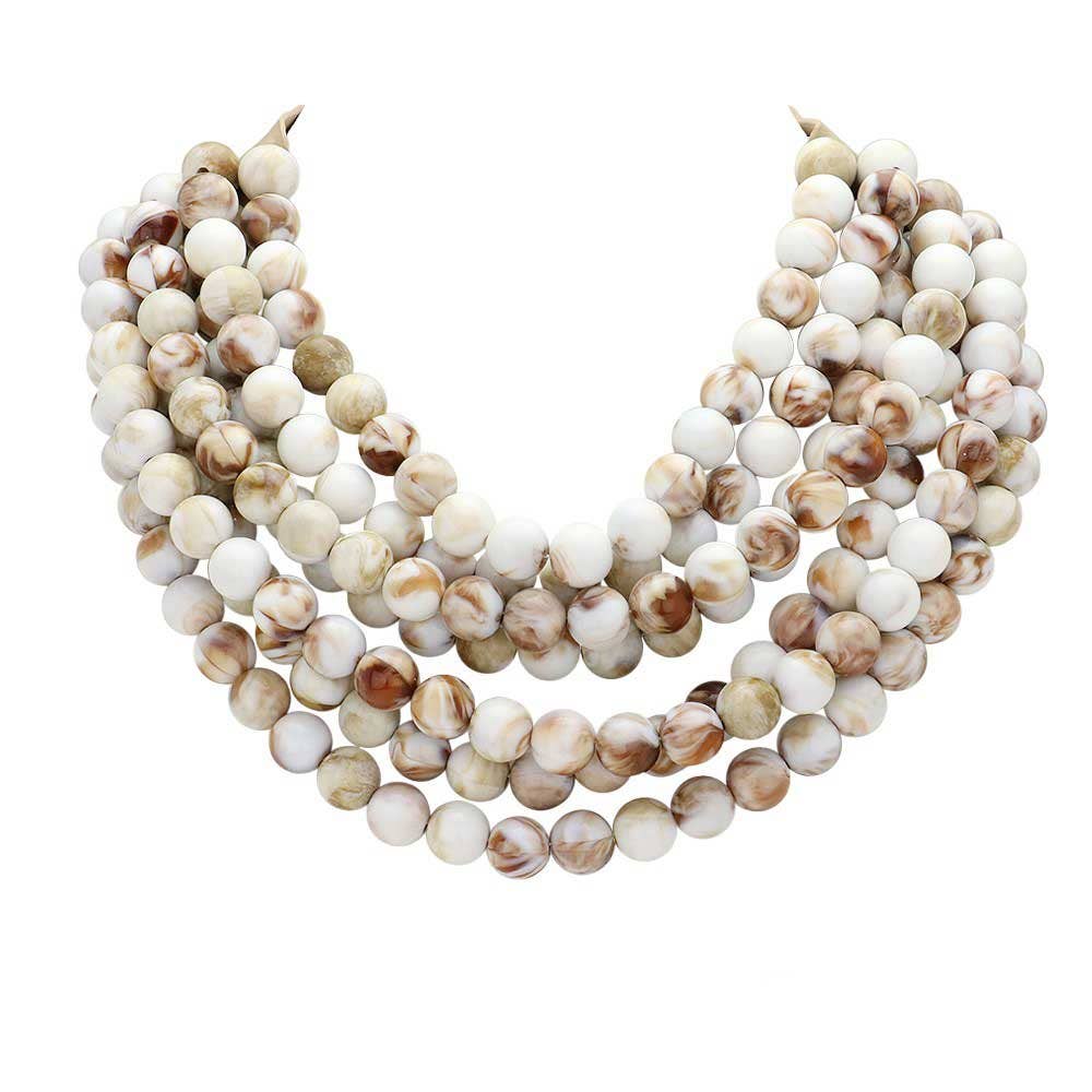 Madeline Love – wholesale Beaded/pearl necklace – Chunky Multi-Strand Beaded Necklace with Magnetic Clasp3