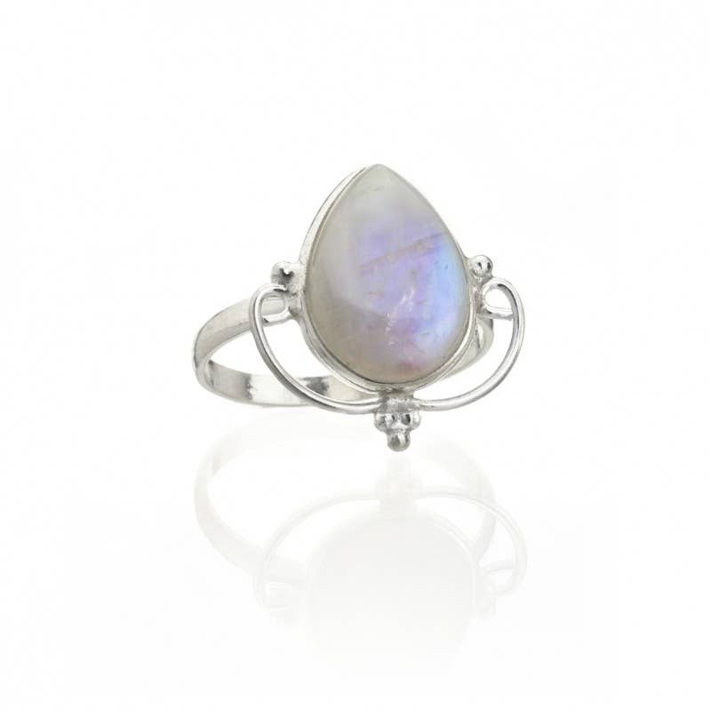 UniArt – wholesale Solitairering – Boheme ring, silver med natursten0