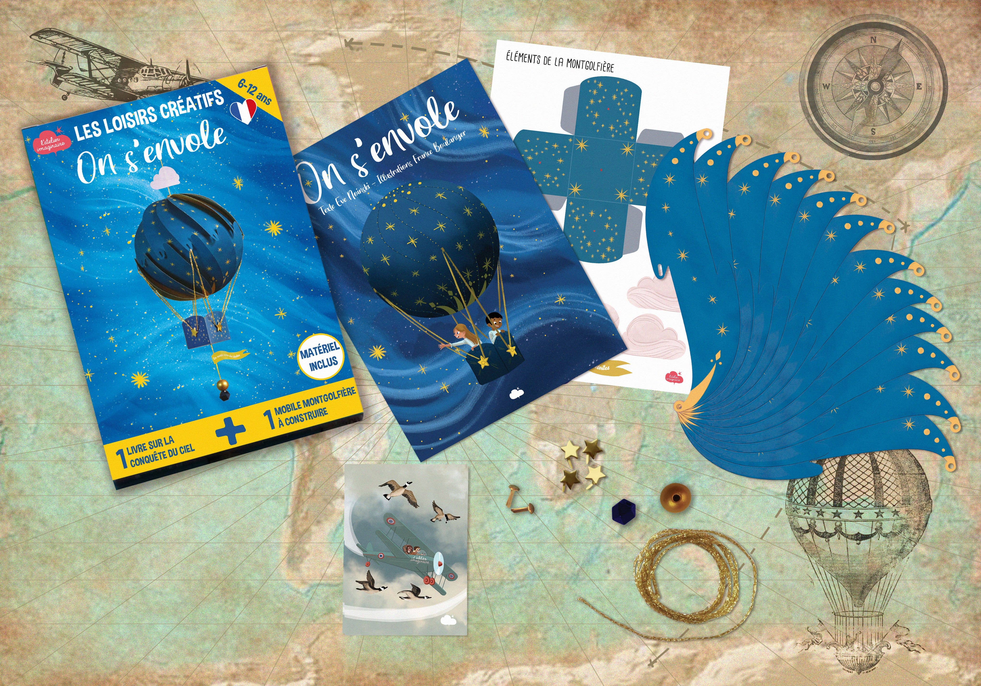 L'Atelier Imaginaire – Großhandel Bastelset – Kinder – DIY Mobile mit Heißluftballon – Bastelset für Kinder6