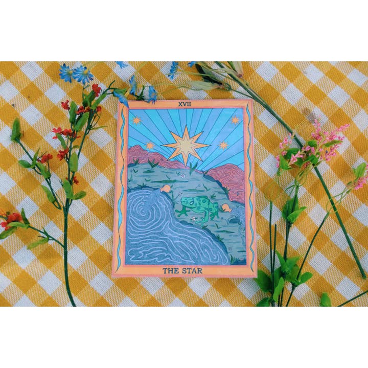 The Star Frog Tarot Card Print, Tarot Card Print, Frog Tarot for wholesale by Toadstool Creations