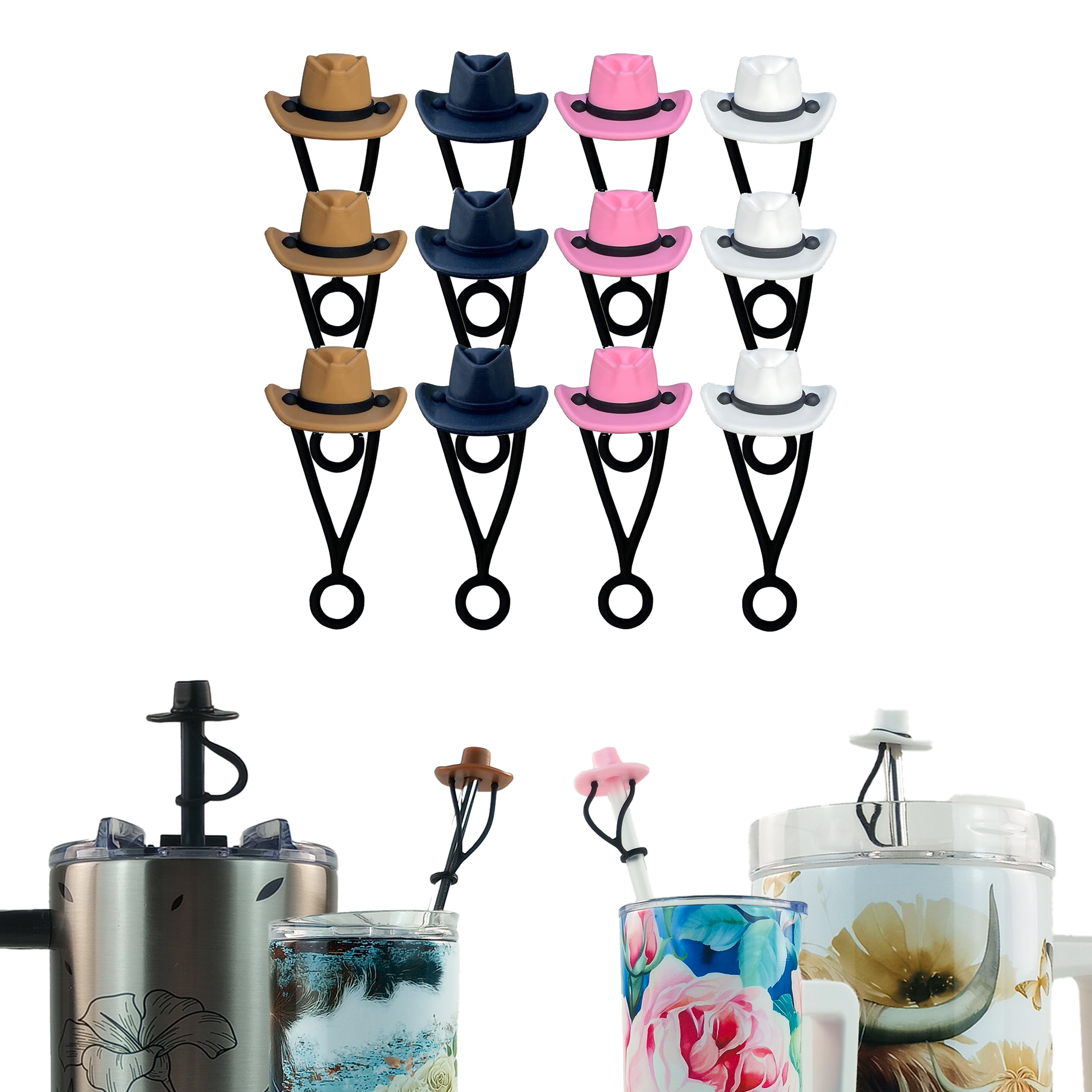 Hogg Outfitters - Wholesale Drinking Straw - SILICONE STRAW TOPPER - 12 PACK10