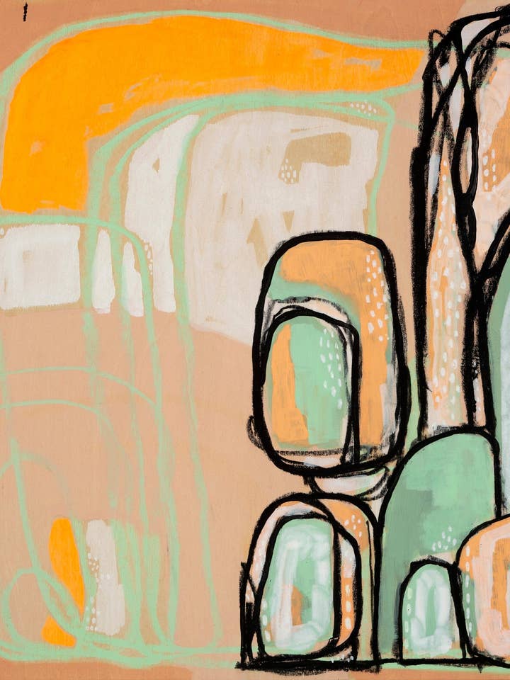 Fine Art Giclée-Druck "Neon Peaches" für den Großhandel von Art by Ashley Reynolds