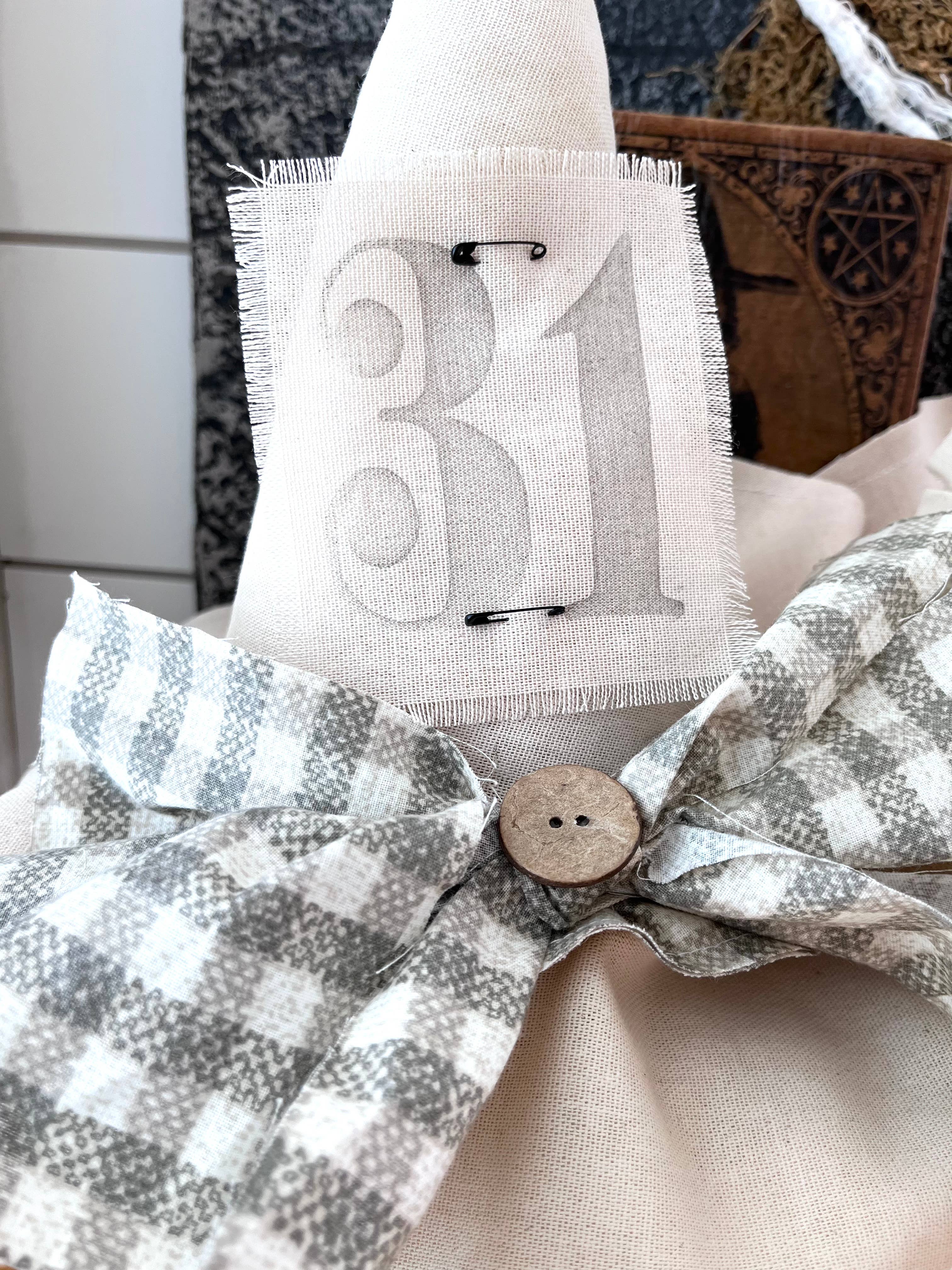 Kate + Em - Wholesale Decorative Tabletop Object - Primitive Witch Hat Natural Cotton 2, Halloween Home Decor 0