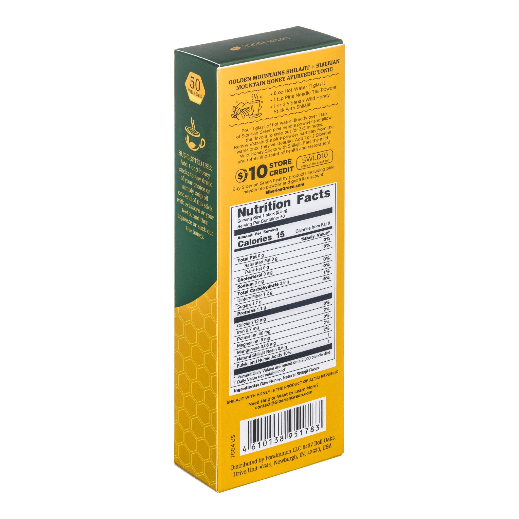 SiberianGreen – Mel por atacado – Paus de Mel de Shilajit da Taiga Selvagem Siberiana – 50 Paus com 10% de Resina de Shilajit Força Natural Siberiana8