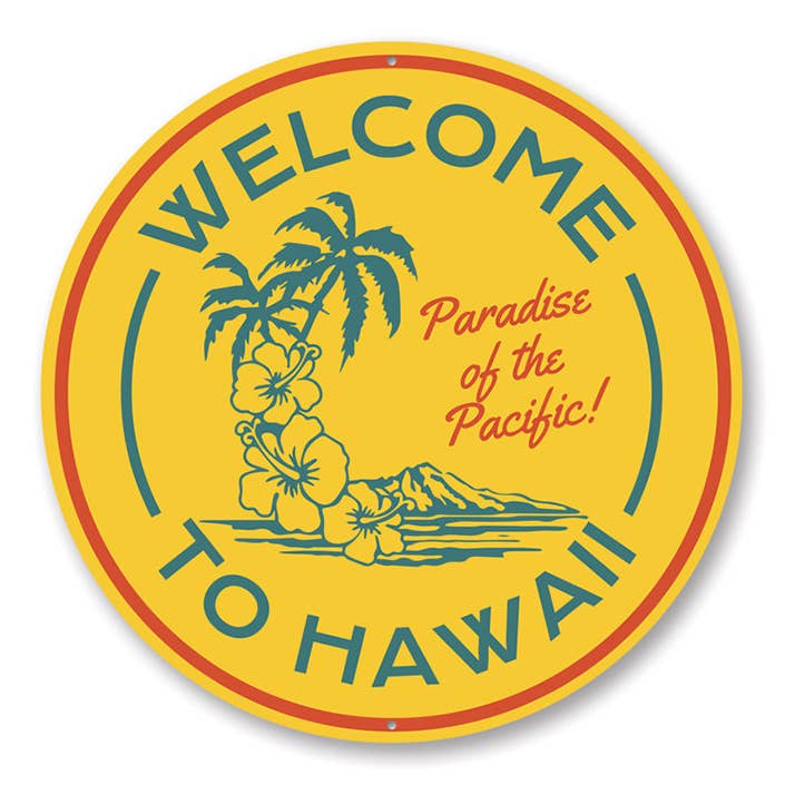 Hawaii välkomstskylt för wholesale av Lizton Sign Shop, Inc