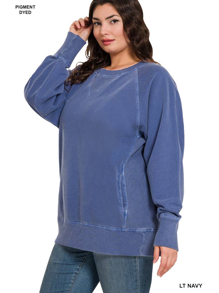 Vanilla Monkey - Wholesale Sweatshirt - Women's - Plus Pigment Dyed French Terry Pullover1