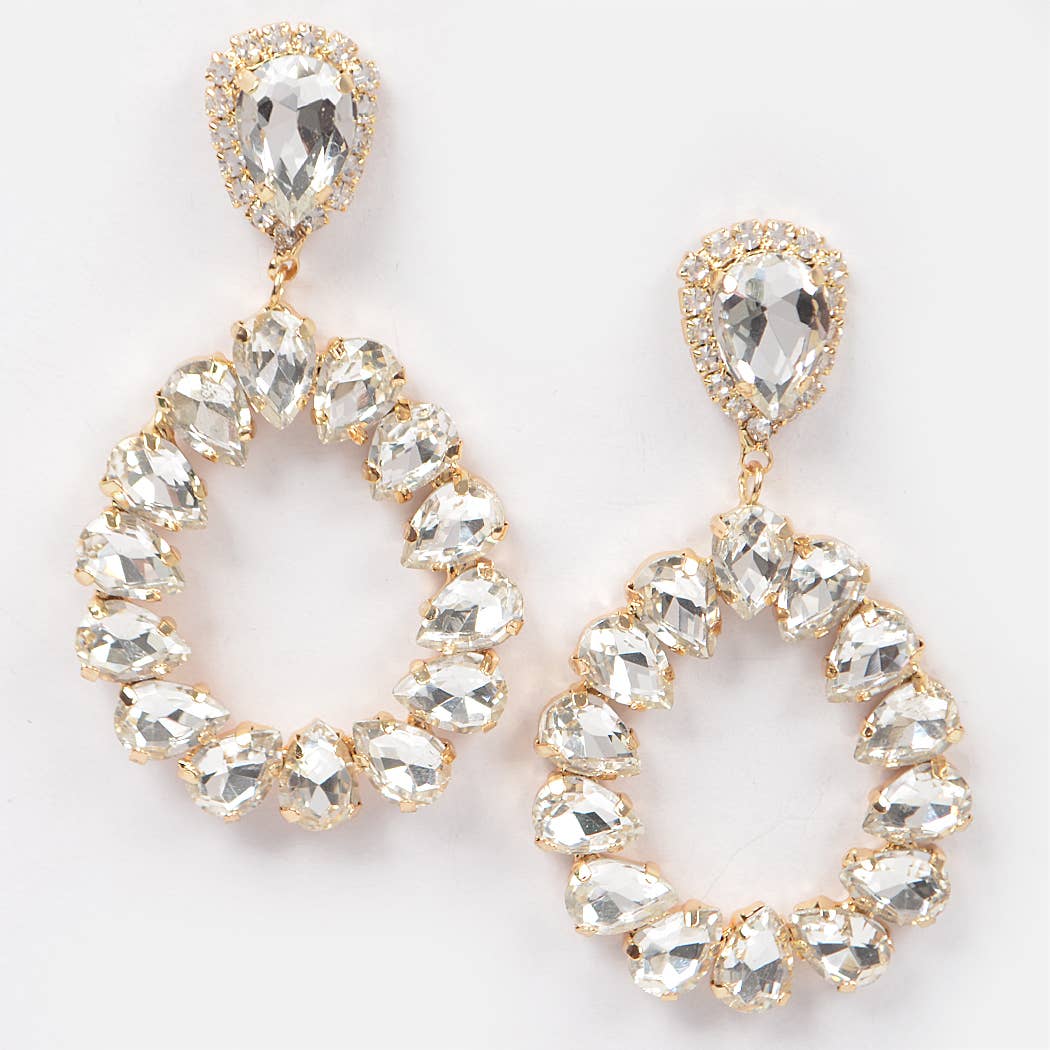 3AM BY H&D ACCESSORIES - Wholesale Dangle Earrings - Tear Drop Stone Earring1