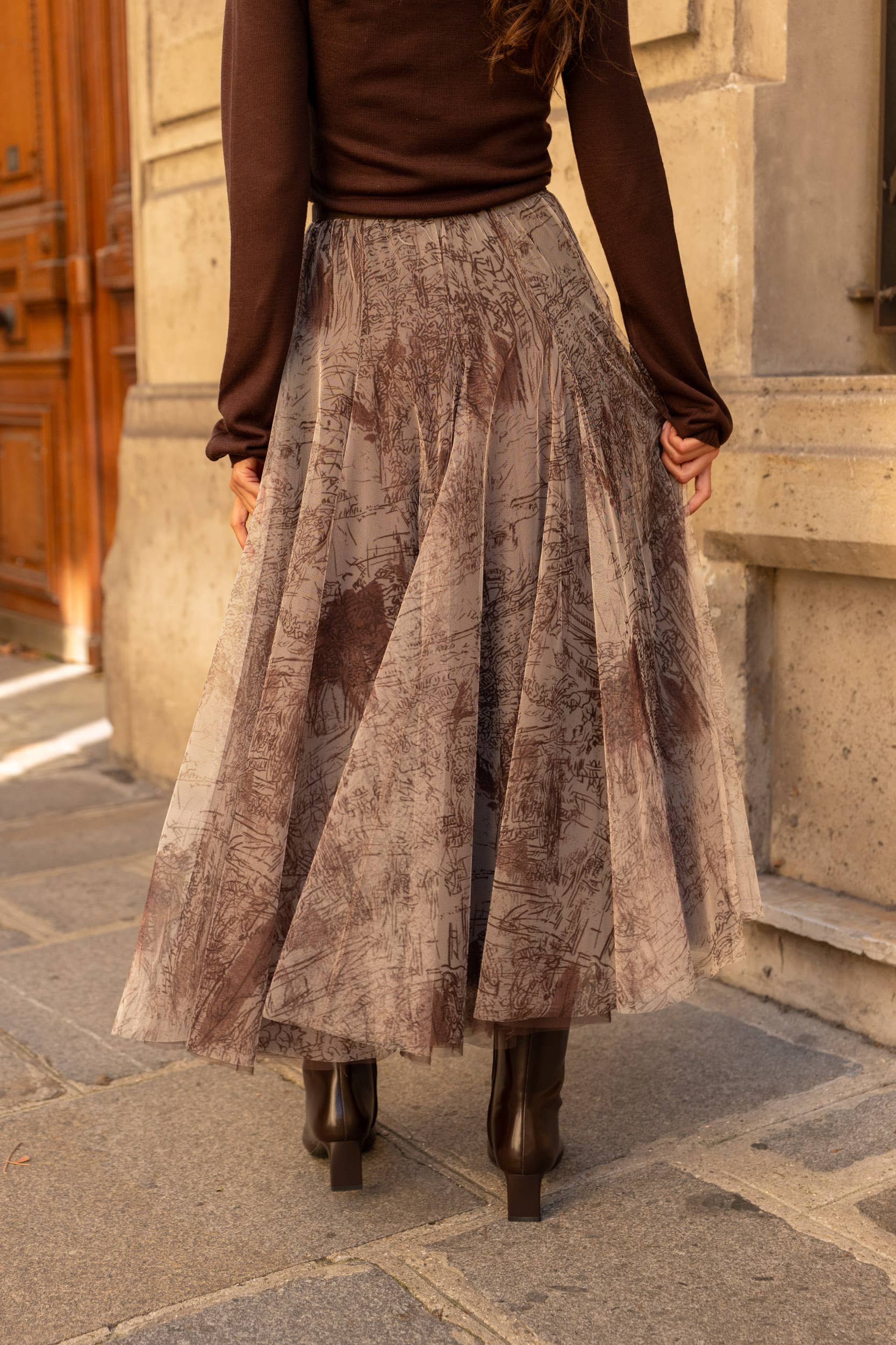 CHOKLATE PARIS - Wholesale Skirt - Women's - Amber skirt in toile de Jouy printed tulle - CK08202-111