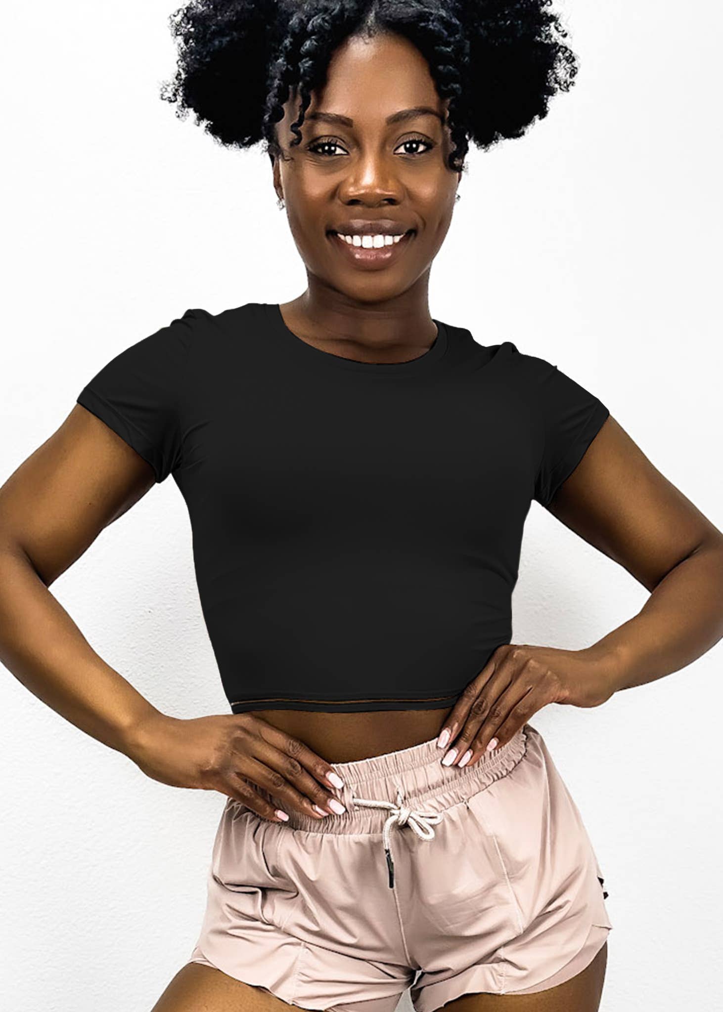 Active by Anna-Kaci - Wholesale Athletic Top - Women's - Fitted Cropped Mesh Trim Tee8