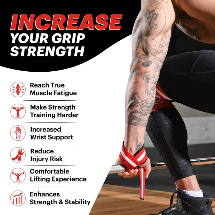 DMOOSE - Vente Équipement de fitness - Sangles de levage DMoose, sangles de poignet de 24 pouces pour haltérophili1