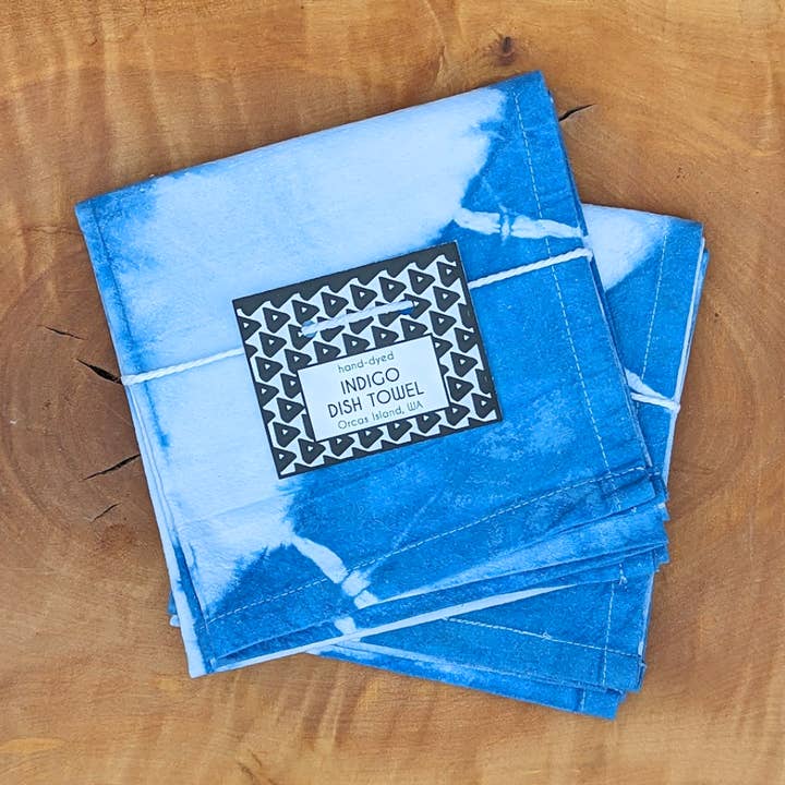 Pyramidal Dish Towels - Indigo-Dyed Cotton Flour Sack Towel for wholesale by Multiform