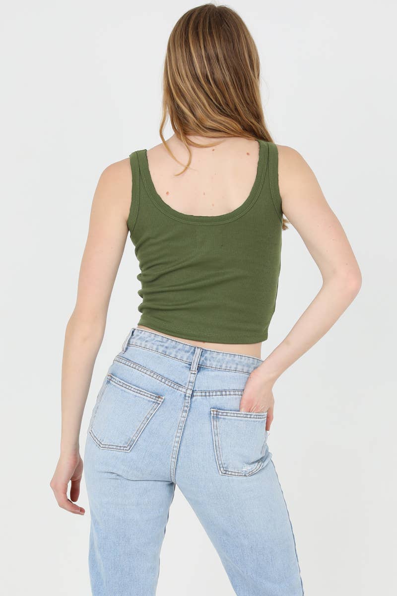 ANGIE – wholesale Tank top – Women′s – X2CA5-ASIS RIB KNIT SCOOP NECK TANK36