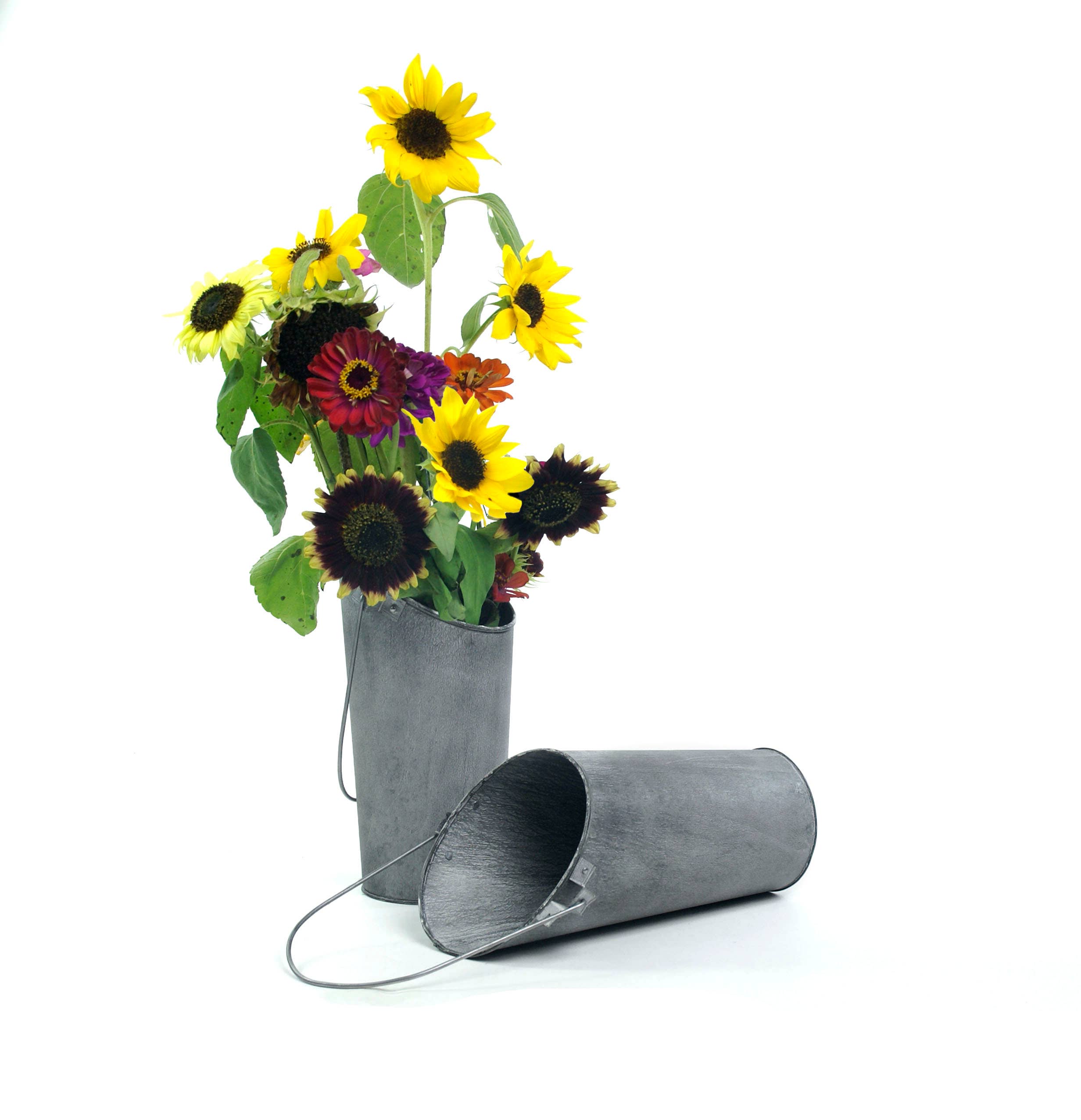 Buhi Imports - Wholesale Bucket/Pail - Metal Wall Pocket Pail Vintage Finish Liner included1