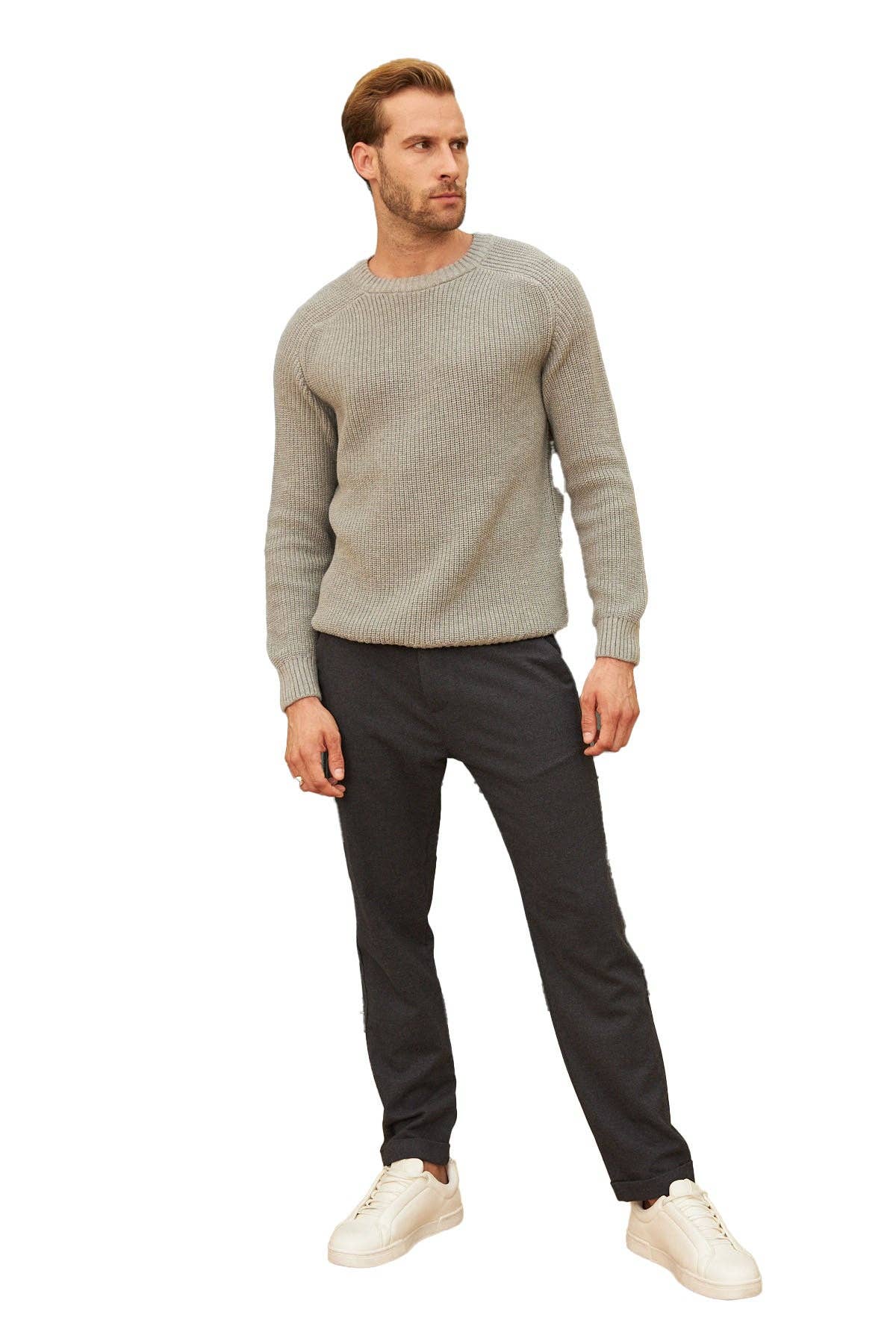 Wear Sierra - Wholesale Knit Sweater - Men's - Men's Long Sleeve Crewneck Mid-Weight Pullover Sweater37