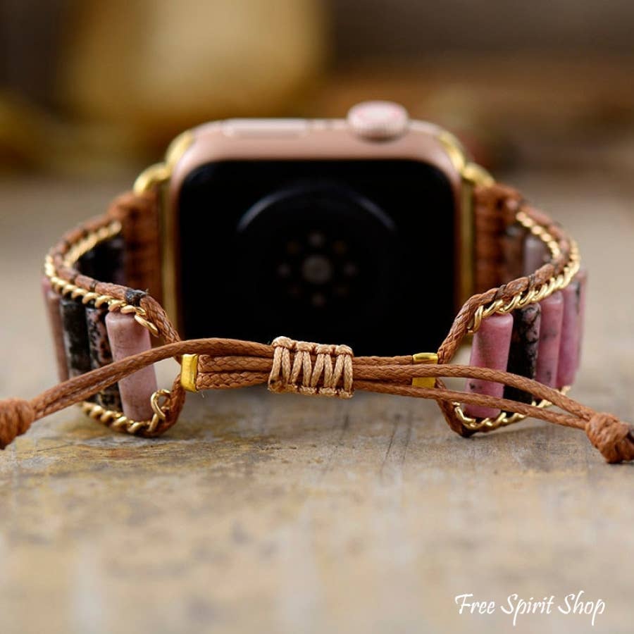 Free Spirit Shop - Wholesale Watch Band/Strap - Women's - Rhodonite Apple Watch Band, Boho Watch Strap2
