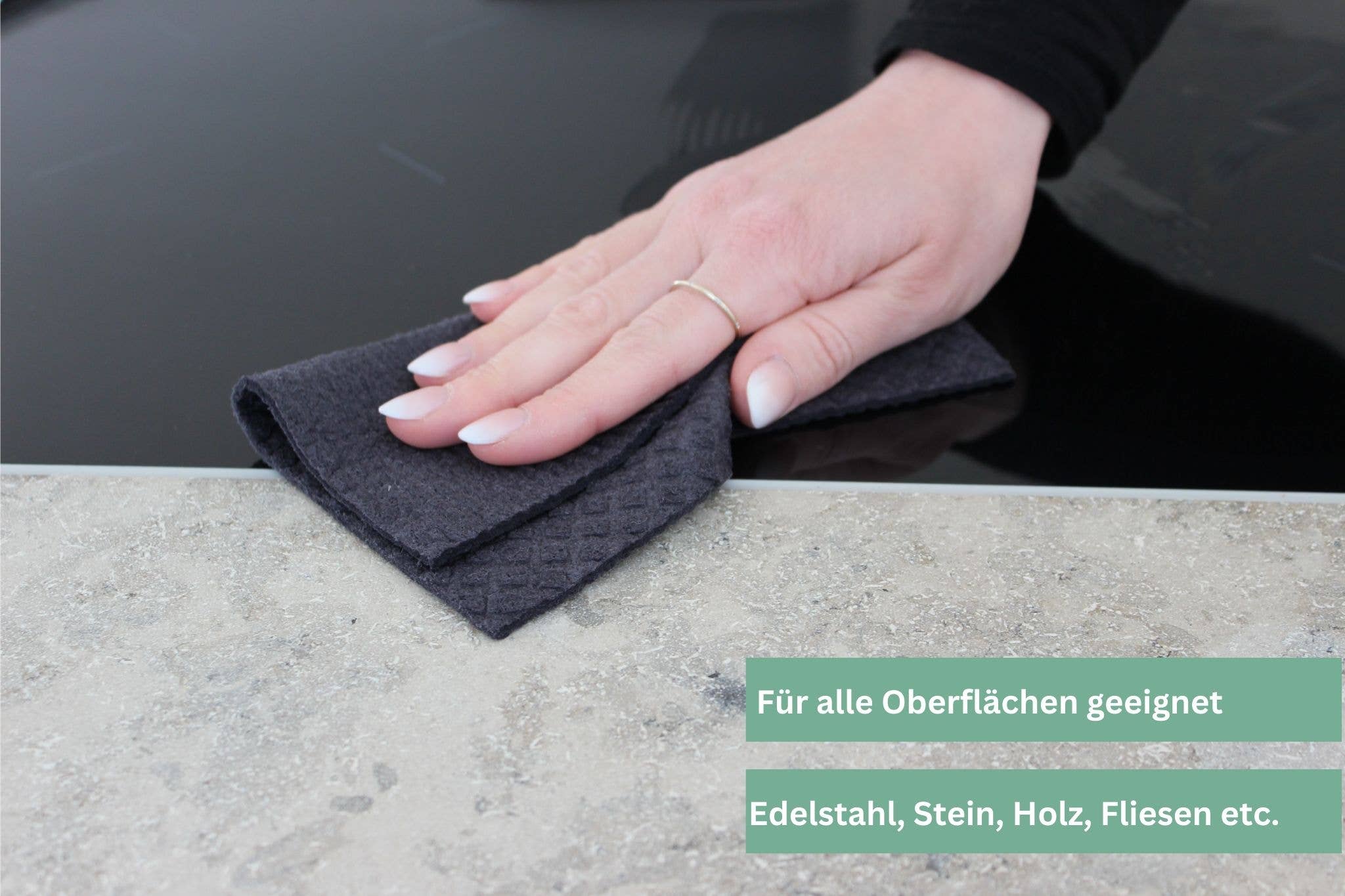 PROTEA - Wholesale Dishcloth - 2x compostable eco-sponge cloth, anthracite | PROTEA6