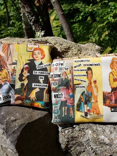 Wine Themed Wristlet for wholesale by Old Bagzz