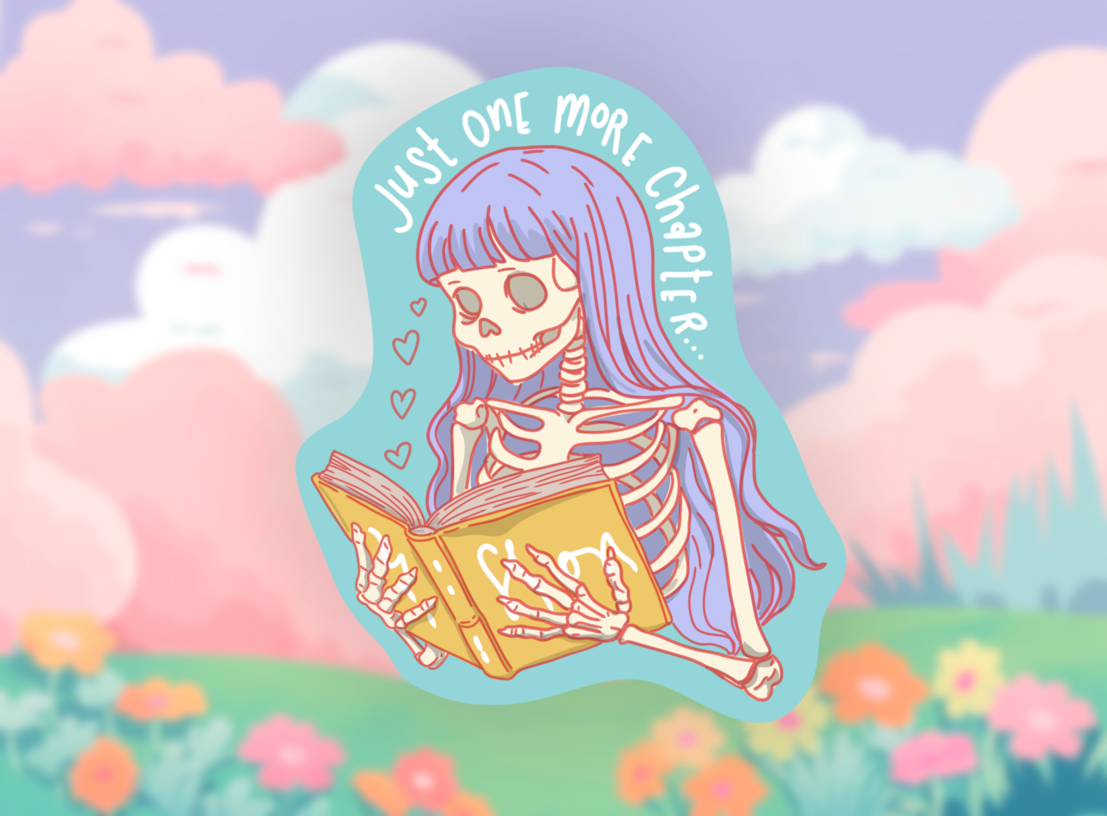 Cocollama Design - Wholesale Sticker - Book lover sticker, bookish spooky art sticker1