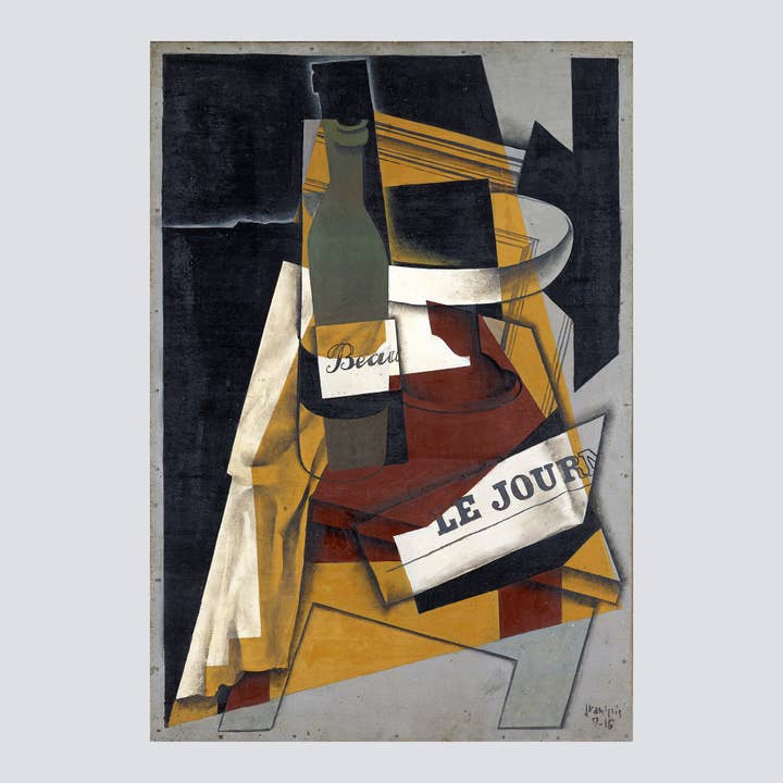 Bouteille et Plat de Fruits (1916) Impression d'Art Fine pour la vente par Milisima Studio