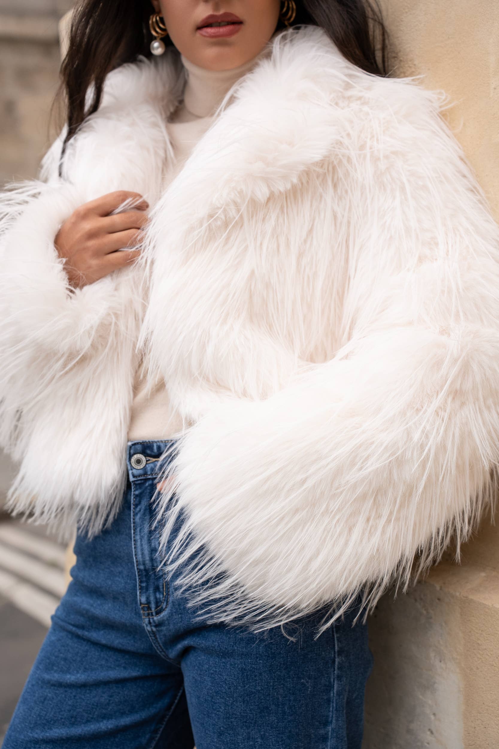 CHOKLATE PARIS - Venta al por mayor Chaqueta - Mujer - Chaqueta de piel sintética de pelo largo Stockholm FW25 - Y1123