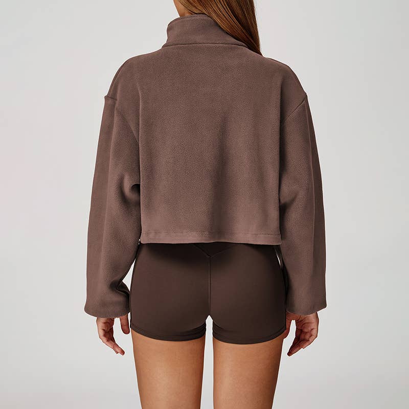 WONDERXFANS – Casaco de desporto - Mulher por atacado – Casaco polar de gola alta à prova de vento9