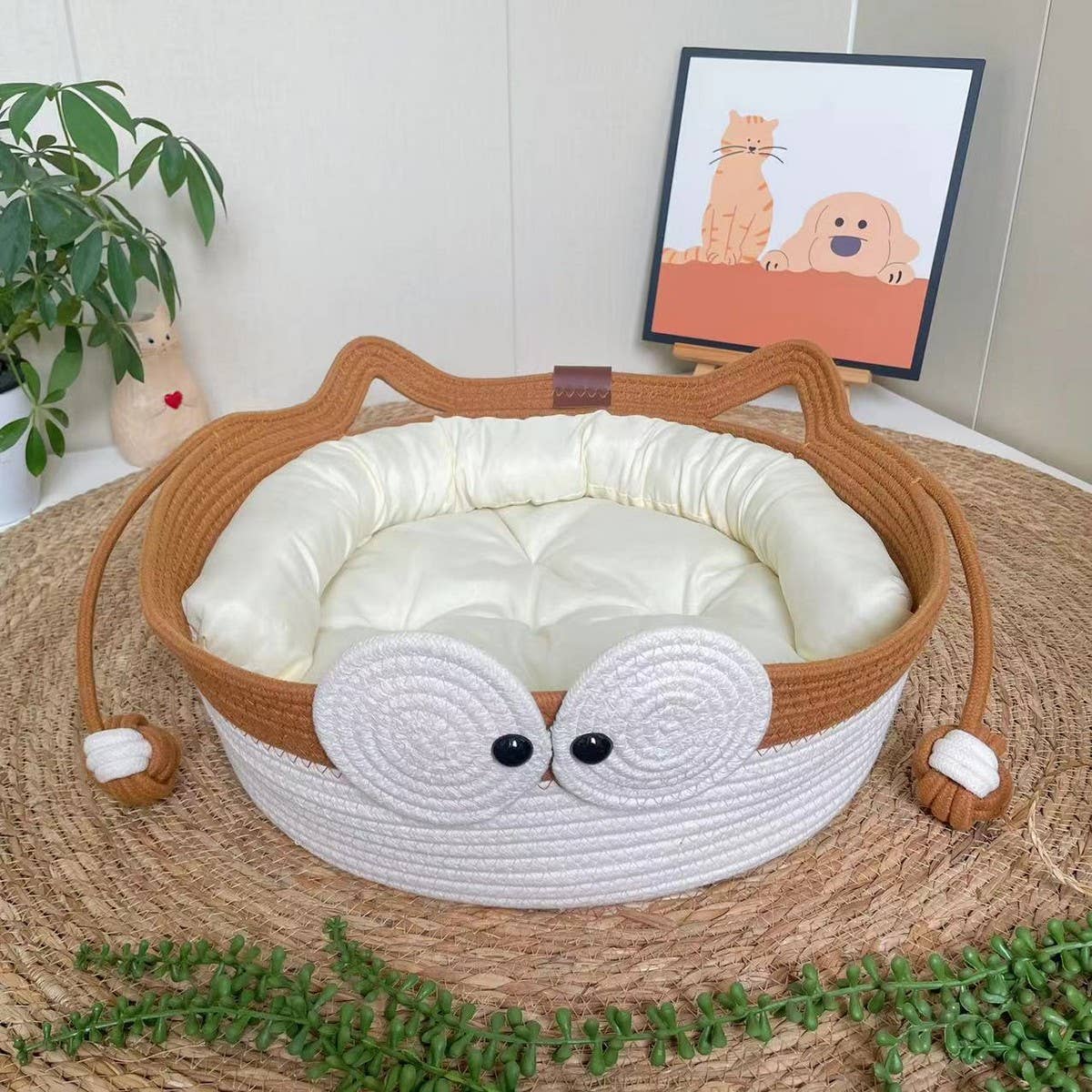 PAWPAWwholesale - Wholesale Pet Bed - Cat - Woven Cat House with Toy Ball for All Seasons_CWMM656112
