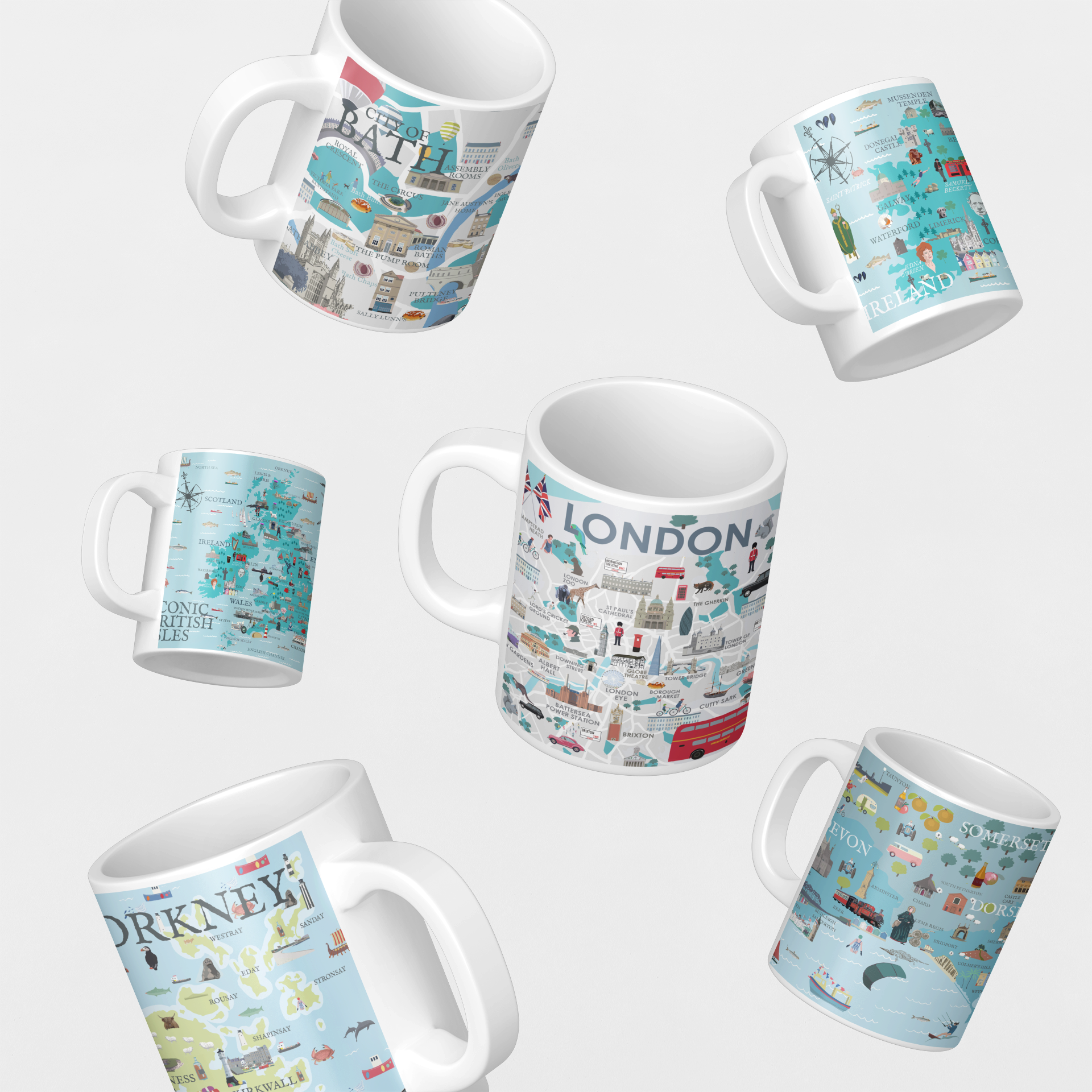 Betty Boyns Designs – wholesale Coffee mug – ILLUSTRATED MAP MUGS34