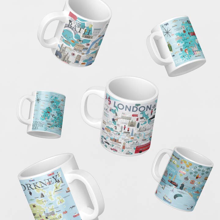 Betty Boyns Designs – wholesale Coffee mug – ILLUSTRATED MAP MUGS34