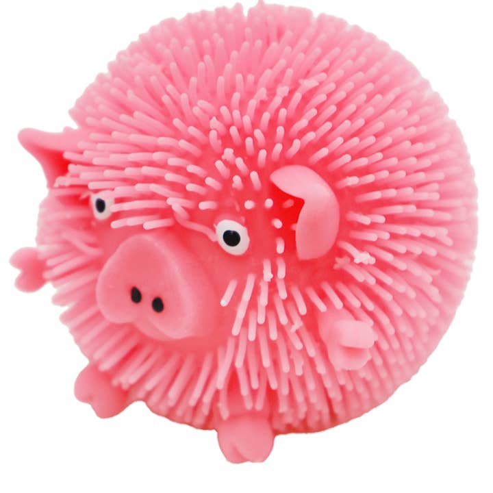 Cap Zone - Wholesale Squishy Toy - Kids & Baby - Spiky Puffer Animal LED Light-Up Squishy Ball