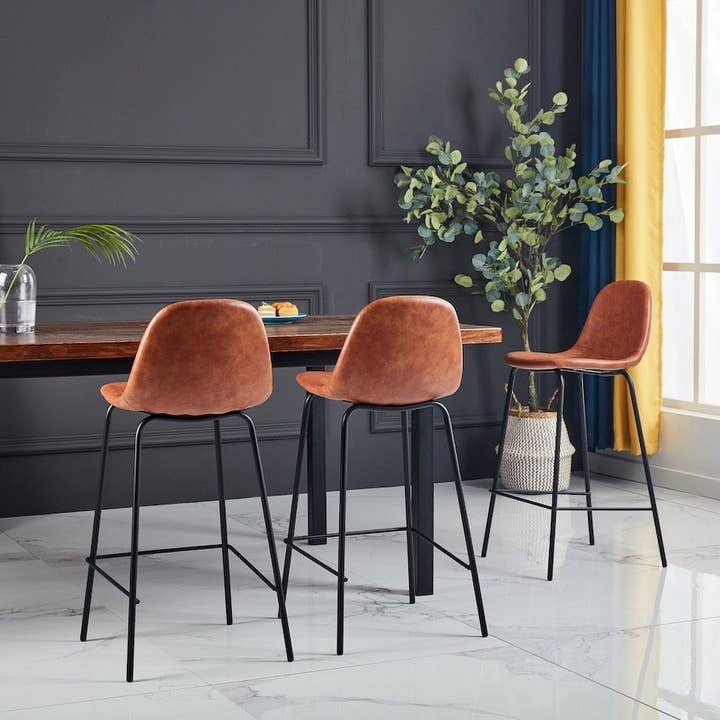 Faux Leather Egg Counter Stool (Set of 2) for wholesale by Module Interior