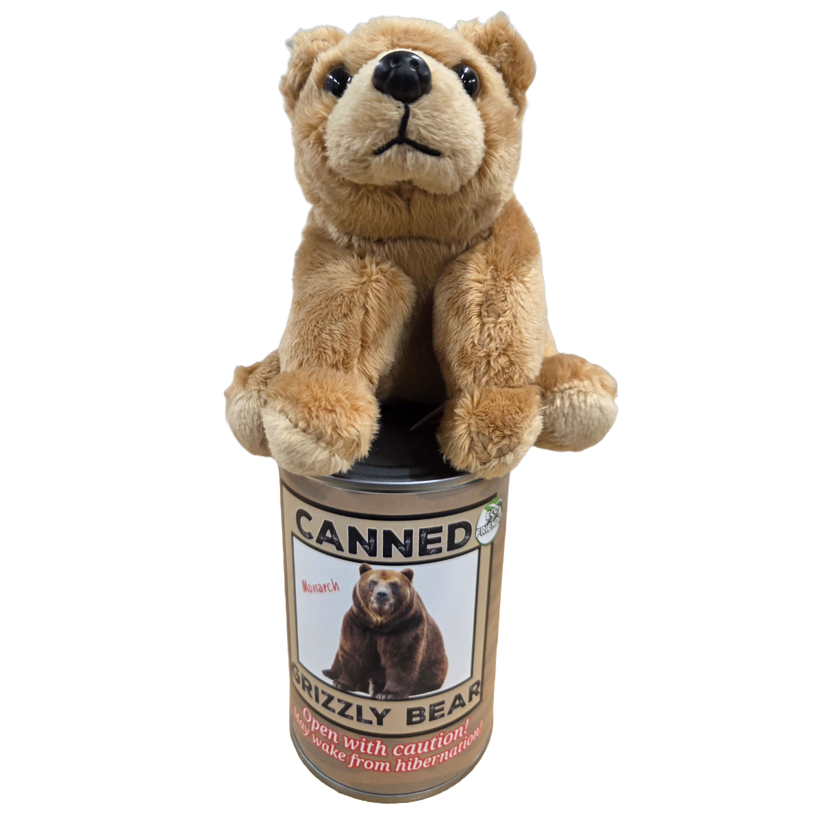 Canned Gifts - Wholesale Stuffed/Plush Toy - Kids & Baby - Monarch the Canned Grizzly Bear | Plush Animal Can w/Jokes3