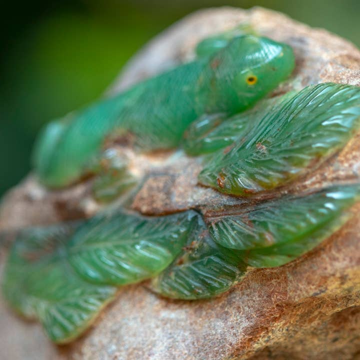 Chrysopras-Eidechsen-Figuren für den Großhandel von Asian Ethnic Art