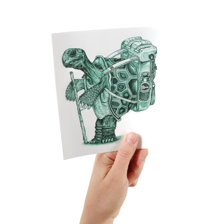 Hiking Tortoise Sticker for wholesale by Slow Loris